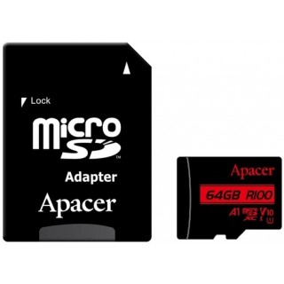 Apacer 64GB MicroSD V10 A1 Class10+SD adapter